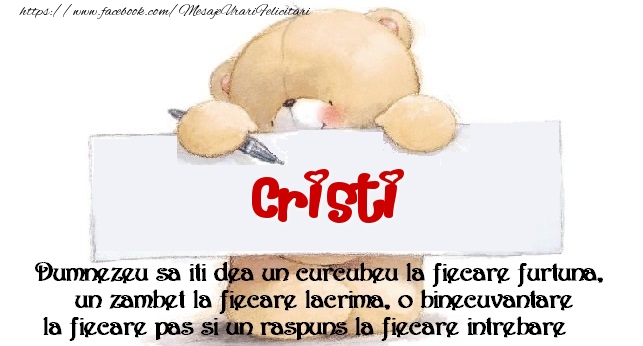 Felicitari de prietenie - Ursuleti | Mesaj pentru prieteni! Cristi