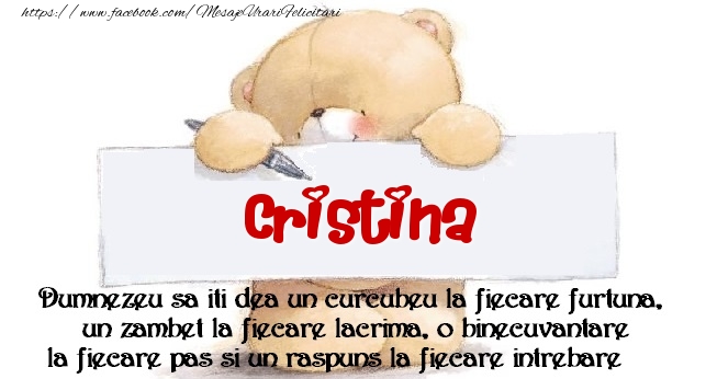 Felicitari de prietenie - Ursuleti | Mesaj pentru prieteni! Cristina