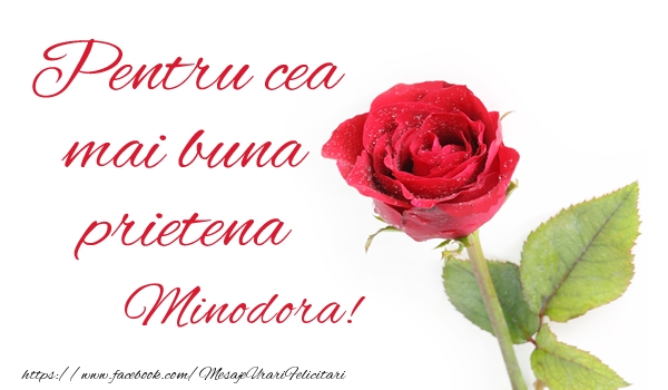 Felicitari de prietenie - Trandafiri | Pentru cea mai buna prietena Minodora!