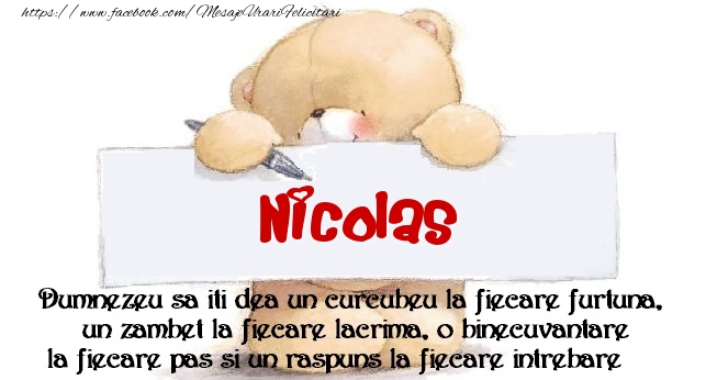 Felicitari de prietenie - Ursuleti | Mesaj pentru prieteni! Nicolas