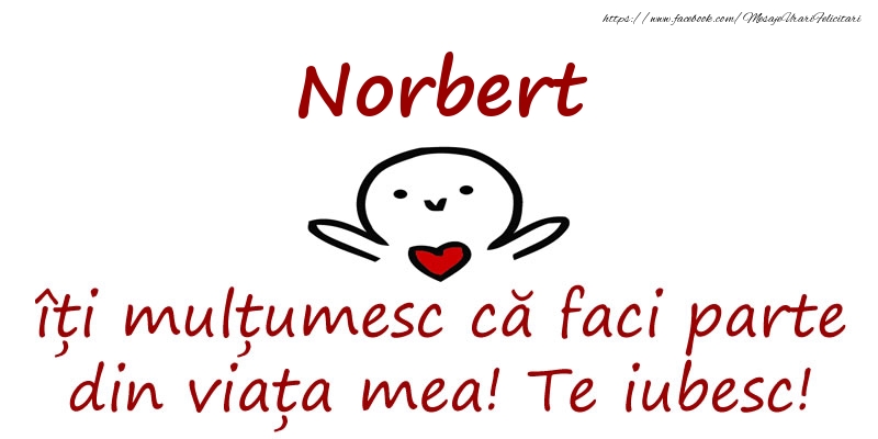 Felicitari de prietenie - Haioase | Norbert, îți mulțumesc că faci parte din viața mea! Te iubesc!