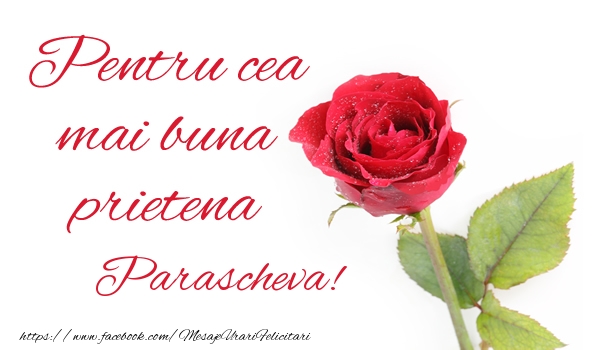 Felicitari de prietenie - Pentru cea mai buna prietena Parascheva!