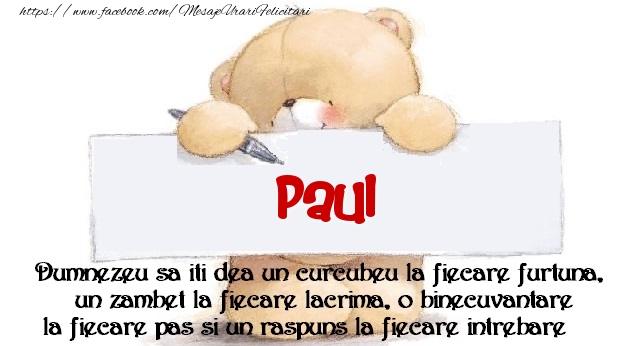 Felicitari de prietenie - Ursuleti | Mesaj pentru prieteni! Paul