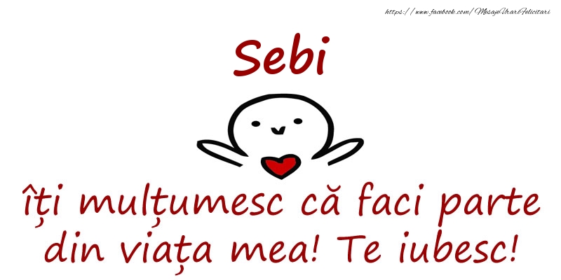 Felicitari de prietenie - Sebi, îți mulțumesc că faci parte din viața mea! Te iubesc!