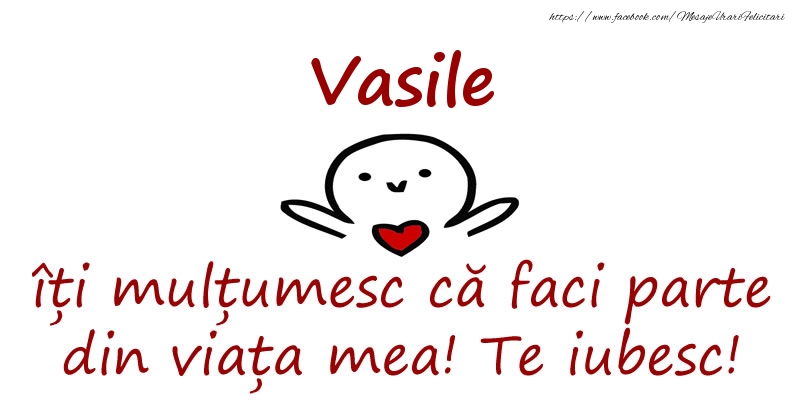 Felicitari de prietenie - Vasile, îți mulțumesc că faci parte din viața mea! Te iubesc!