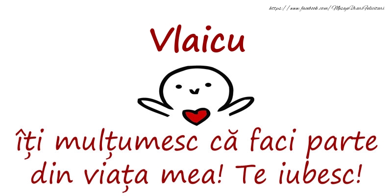 Felicitari de prietenie - Vlaicu, îți mulțumesc că faci parte din viața mea! Te iubesc!
