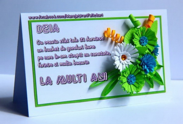 Felicitari de Sfantul Andrei - Deia Cu ocazia zilei tale iti doresc un buchet de ganduri bune ... La multi ani