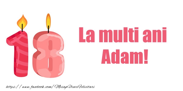 Felicitari de zi de nastere -  La multi ani Adam! 18 ani
