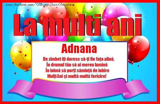 Felicitari de zi de nastere - La multi ani Adnana