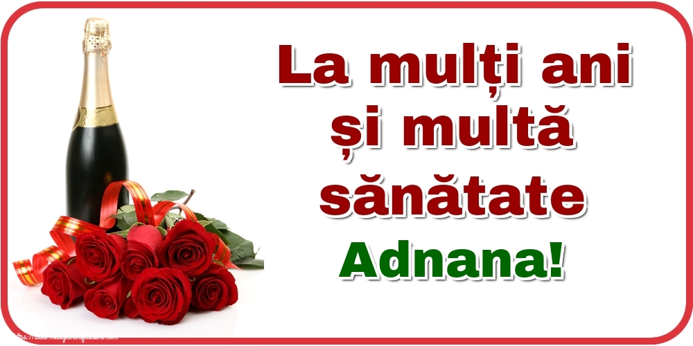 Felicitari de zi de nastere - Flori & Sampanie | La mulți ani și multă sănătate Adnana!