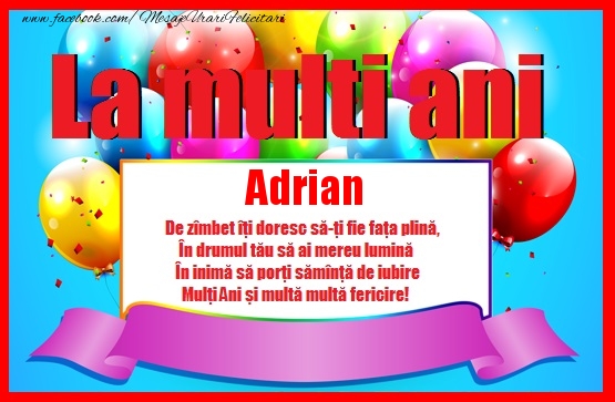 Felicitari de zi de nastere - La multi ani Adrian