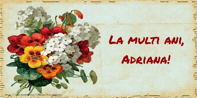 Felicitari de zi de nastere - Buchete De Flori & Flori | La multi ani, Adriana!