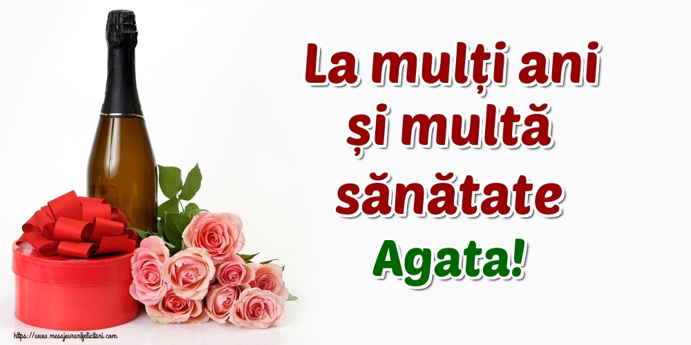 Felicitari de zi de nastere - Flori & Sampanie | La mulți ani și multă sănătate Agata!