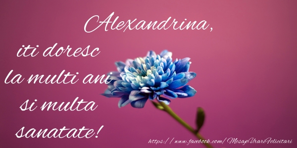 Felicitari de zi de nastere - Flori | Alexandrina iti doresc la multi ani si multa sanatate!