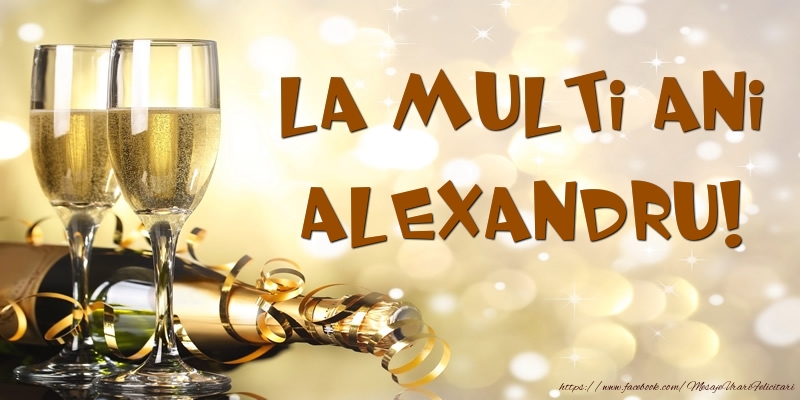 Felicitari de zi de nastere -  Sampanie - La multi ani, Alexandru!