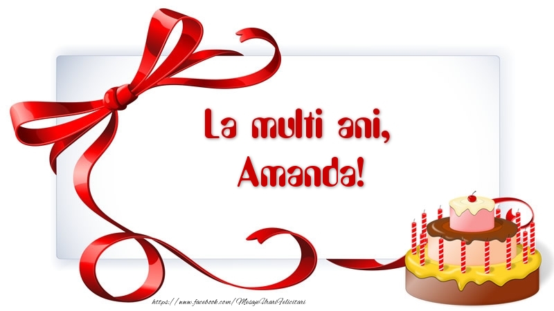 Felicitari de zi de nastere - La multi ani, Amanda!