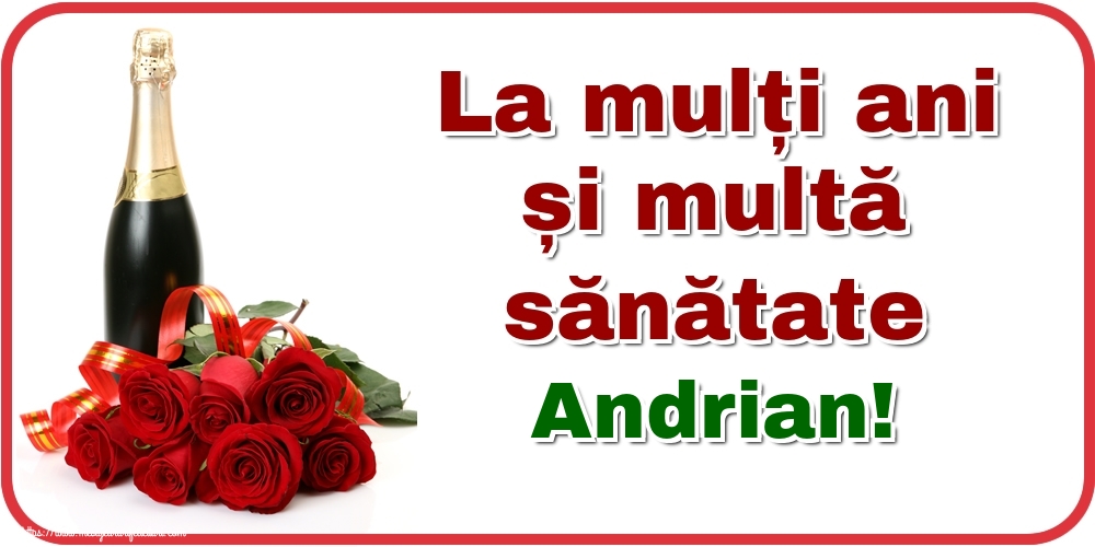 Felicitari de zi de nastere - Flori & Sampanie | La mulți ani și multă sănătate Andrian!