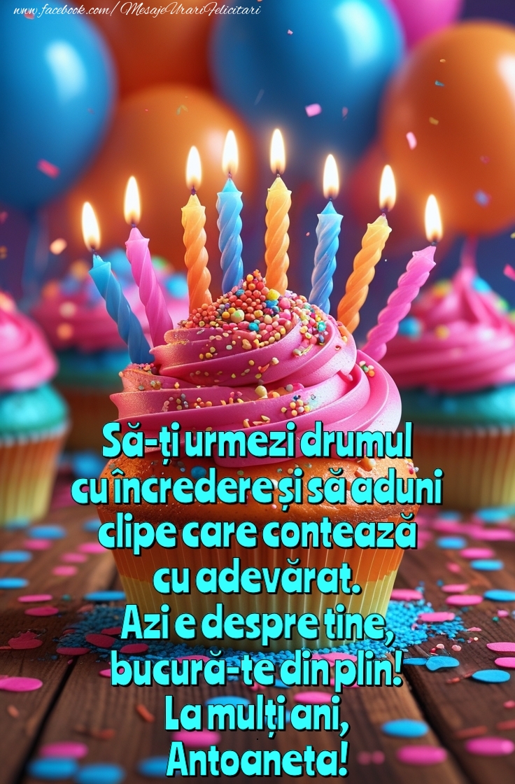 Felicitari de zi de nastere -  Felicitare cupcake cu lumanari