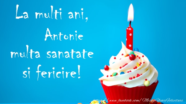 Felicitari de zi de nastere - Tort | La multi ani Antonie, multa sanatate si fericire!