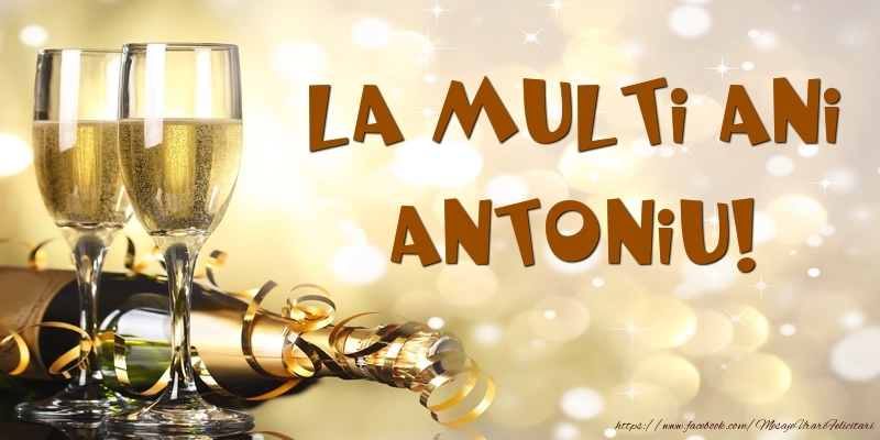 Felicitari de zi de nastere -  Sampanie - La multi ani, Antoniu!