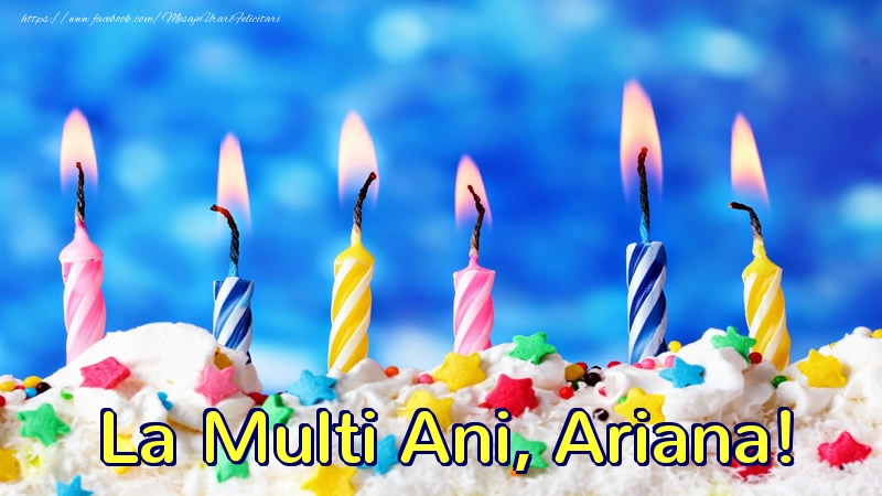 Felicitari de zi de nastere - Lumanari | La multi ani, Ariana!