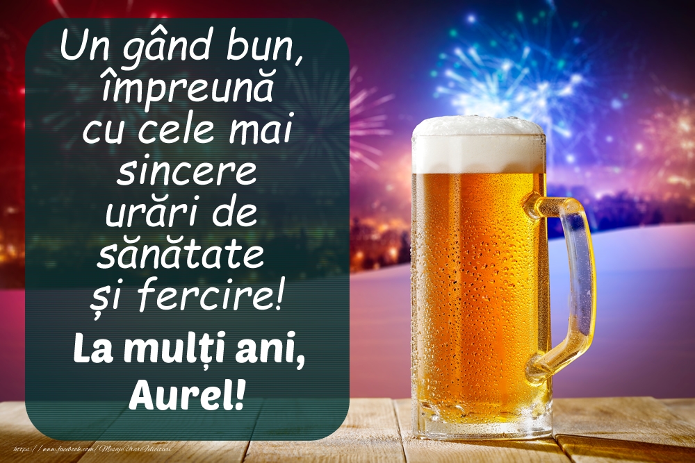 Felicitari de zi de nastere - Imagine cu halbă de bere și artificii