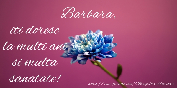 Felicitari de zi de nastere - Barbara iti doresc la multi ani si multa sanatate!