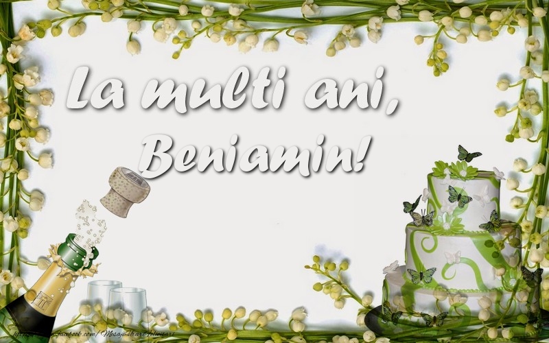 Felicitari de zi de nastere - Sampanie & Tort | La multi ani, Beniamin!