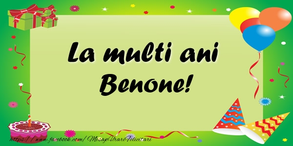 Felicitari de zi de nastere - Baloane & Confetti | La multi ani Benone!