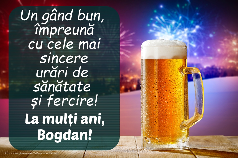 Felicitari de zi de nastere -  Imagine cu halbă de bere și artificii