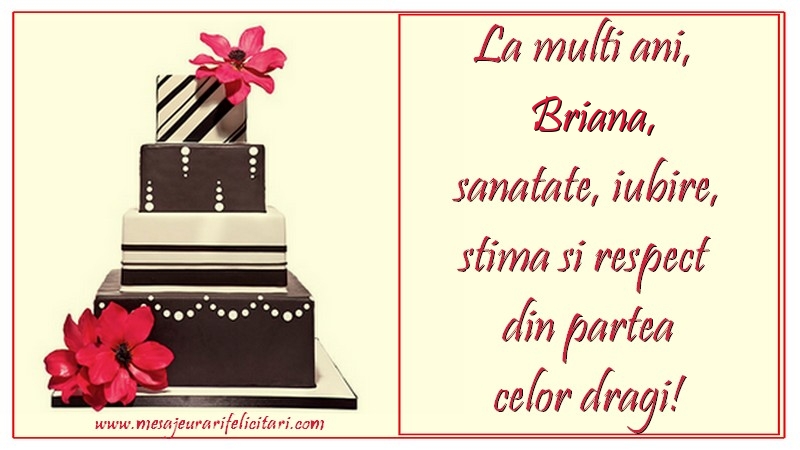 Felicitari de zi de nastere - La multi ani, Briana