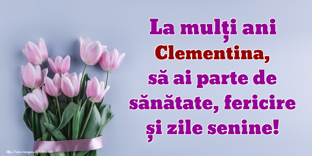 Felicitari de zi de nastere - Flori | La mulți ani Clementina, să ai parte de sănătate, fericire și zile senine!