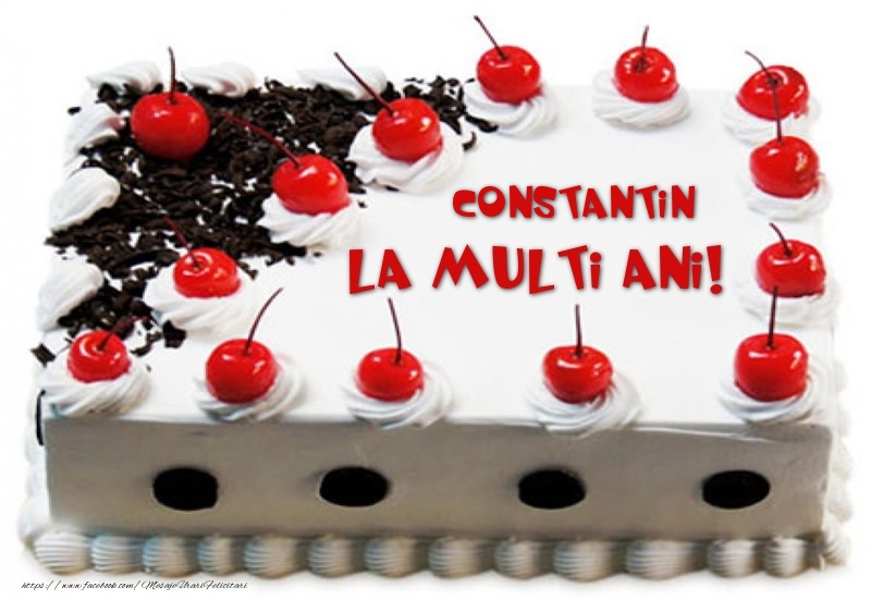 Felicitari de zi de nastere -  Constantin La multi ani! - Tort cu capsuni