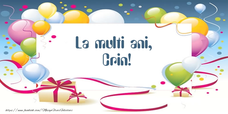 Felicitari de zi de nastere - Baloane | La multi ani, Crin!