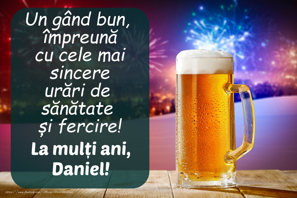 Felicitari de zi de nastere -  Imagine cu halbă de bere și artificii