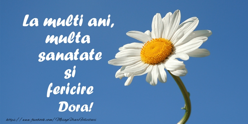 Felicitari de zi de nastere - Flori | La multi ani, multa sanatate si fericire Dora!