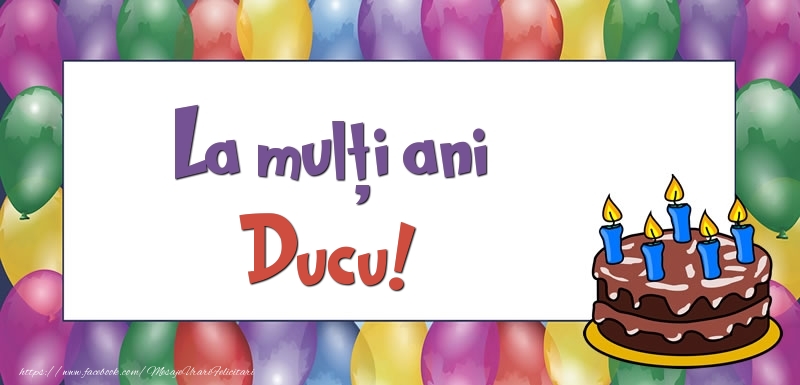 Felicitari de zi de nastere - Baloane & Tort | La mulți ani, Ducu!