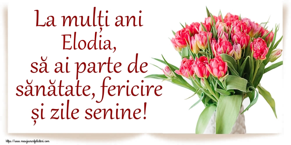 Felicitari de zi de nastere - Flori | La mulți ani Elodia, să ai parte de sănătate, fericire și zile senine!
