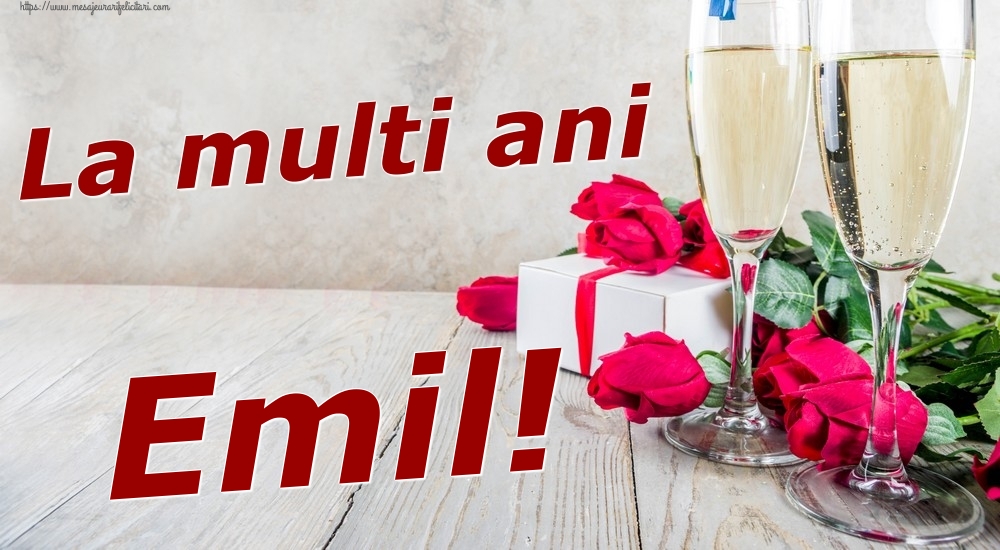 Felicitari de zi de nastere - Sampanie & Trandafiri | La multi ani Emil!