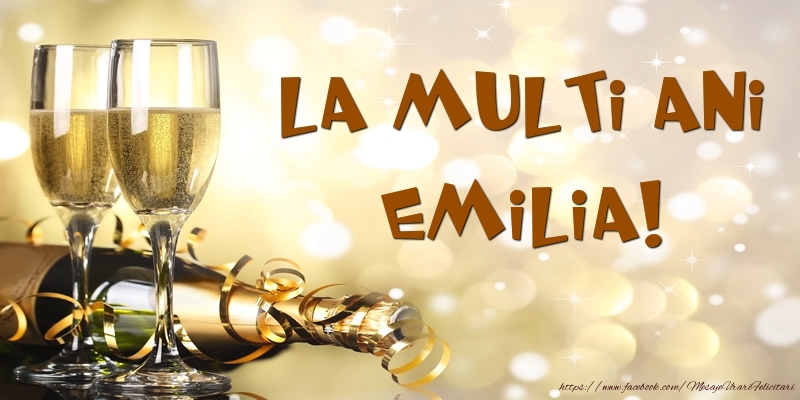 Felicitari de zi de nastere -  Sampanie - La multi ani, Emilia!