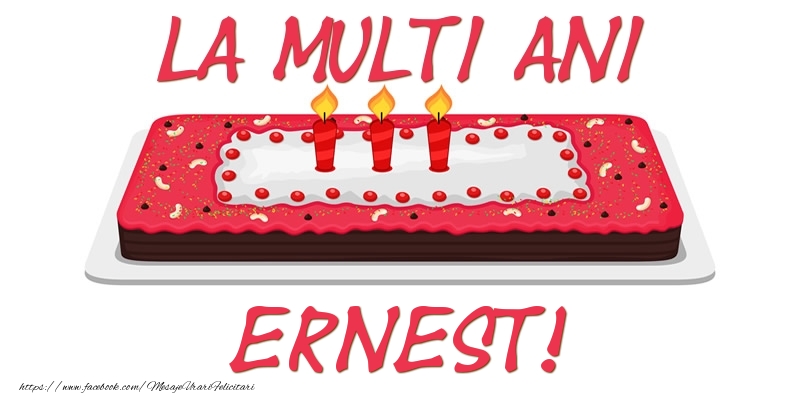 Felicitari de zi de nastere -  Tort La multi ani Ernest!