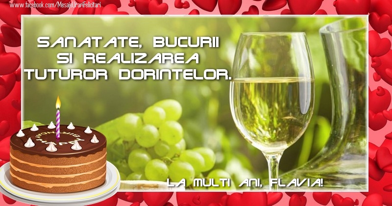 Felicitari de zi de nastere - Tort & 1 Poza & Ramă Foto | La multi ani, Flavia!