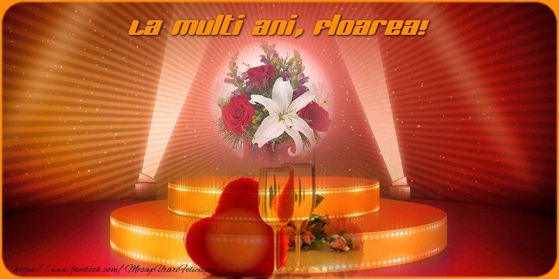 Felicitari de zi de nastere - Sampanie & 1 Poza & Ramă Foto | La multi ani Floarea