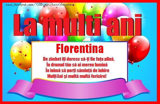 Felicitari de zi de nastere - Baloane | La multi ani Florentina
