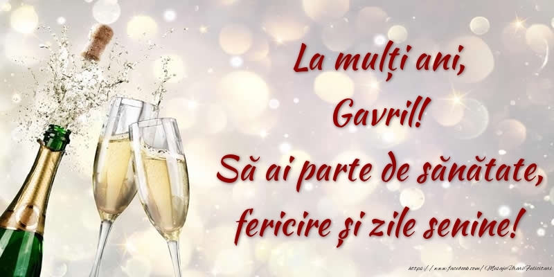 Felicitari de zi de nastere - La mulți ani, Gavril! Să ai parte de sănătate, fericire și zile senine!