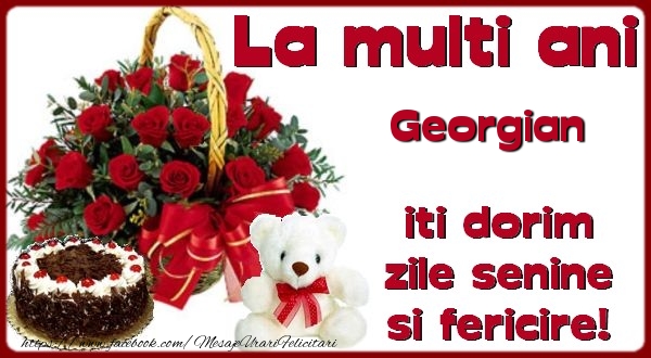Felicitari de zi de nastere - Flori & Tort & Ursuleti | La multi ani Georgian