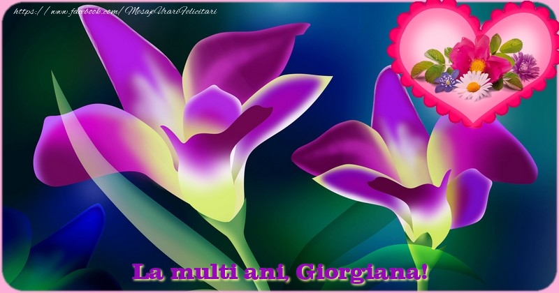 Felicitari de zi de nastere - Flori & 1 Poza & Ramă Foto | La multi ani Giorgiana