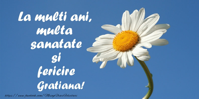 Felicitari de zi de nastere - La multi ani, multa sanatate si fericire Gratiana!