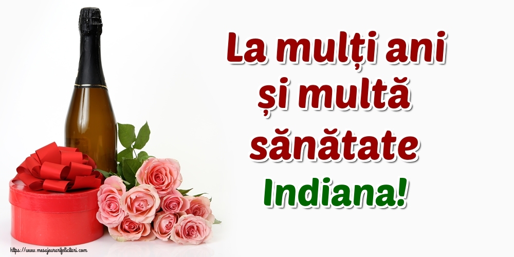 Felicitari de zi de nastere - Flori & Sampanie | La mulți ani și multă sănătate Indiana!