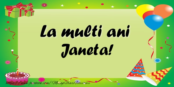  Felicitari de zi de nastere - Baloane & Confetti | La multi ani Janeta!